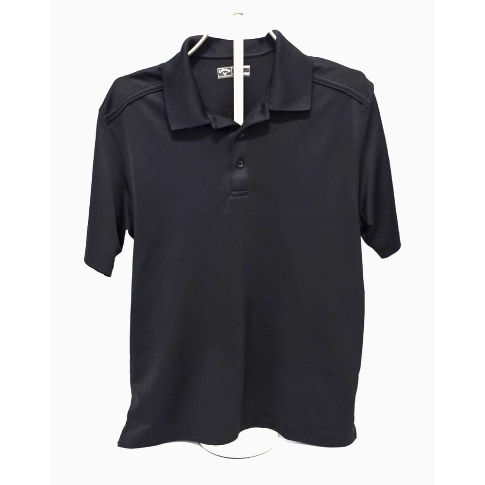 Callaway Polo Shirt Mens Black Golf Logo Sleeve & Back Collar Large